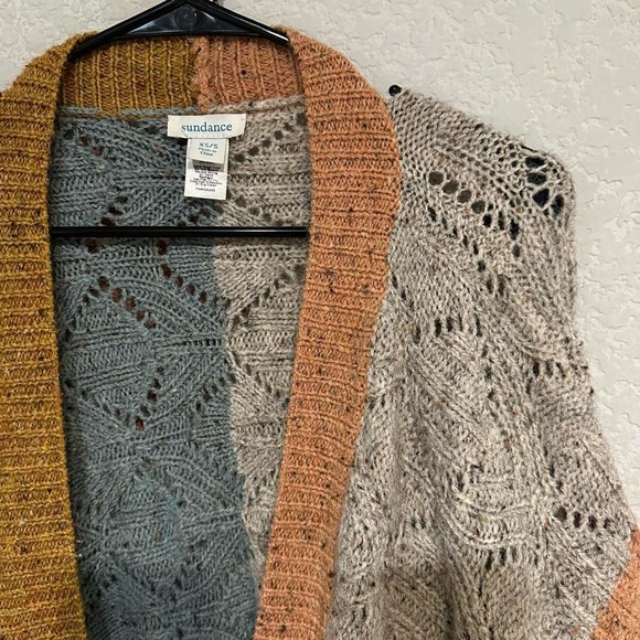 Sundance Multicolor Open Front Poncho Wool Blend XS/S - Picture 3 of 6